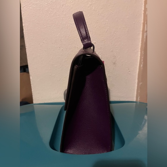 Kate Spade top handle satchel in ripe plum. - Picture 3 of 6